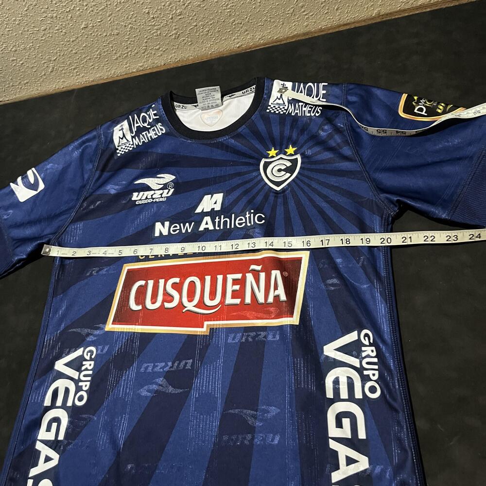 URZU Cusco Soccer Jersey Mens Medium Blue Cusqueña Sponsor 11 Machu Picchu - Picture 12 of 16